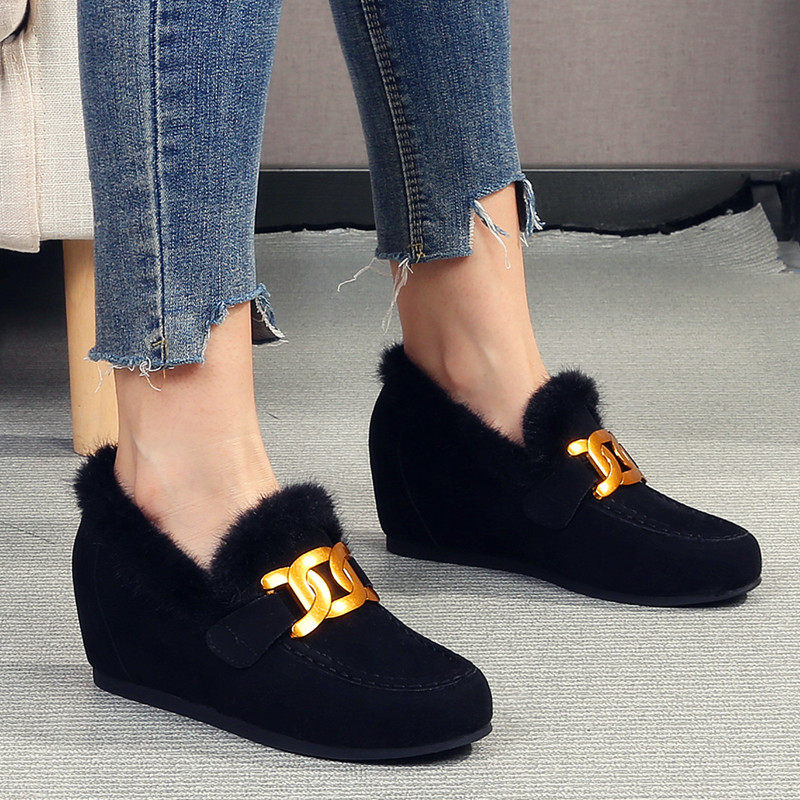 毛毛鞋女冬季外穿2025新款内增高豆豆鞋加绒保暖貂毛妈妈棉鞋瓢鞋,女鞋,乐福鞋（豆豆鞋）,淘宝优惠券,粉丝福利购,淘宝优惠卷