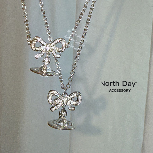 NorthDay立体飞碟土星女项链