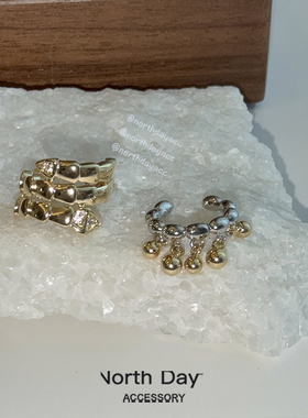 Northday实拍 多层蛇骨精致流苏撞色耳骨夹无耳洞耳夹可调ins