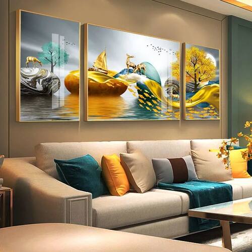 客厅挂画画世纪简约背景墙画