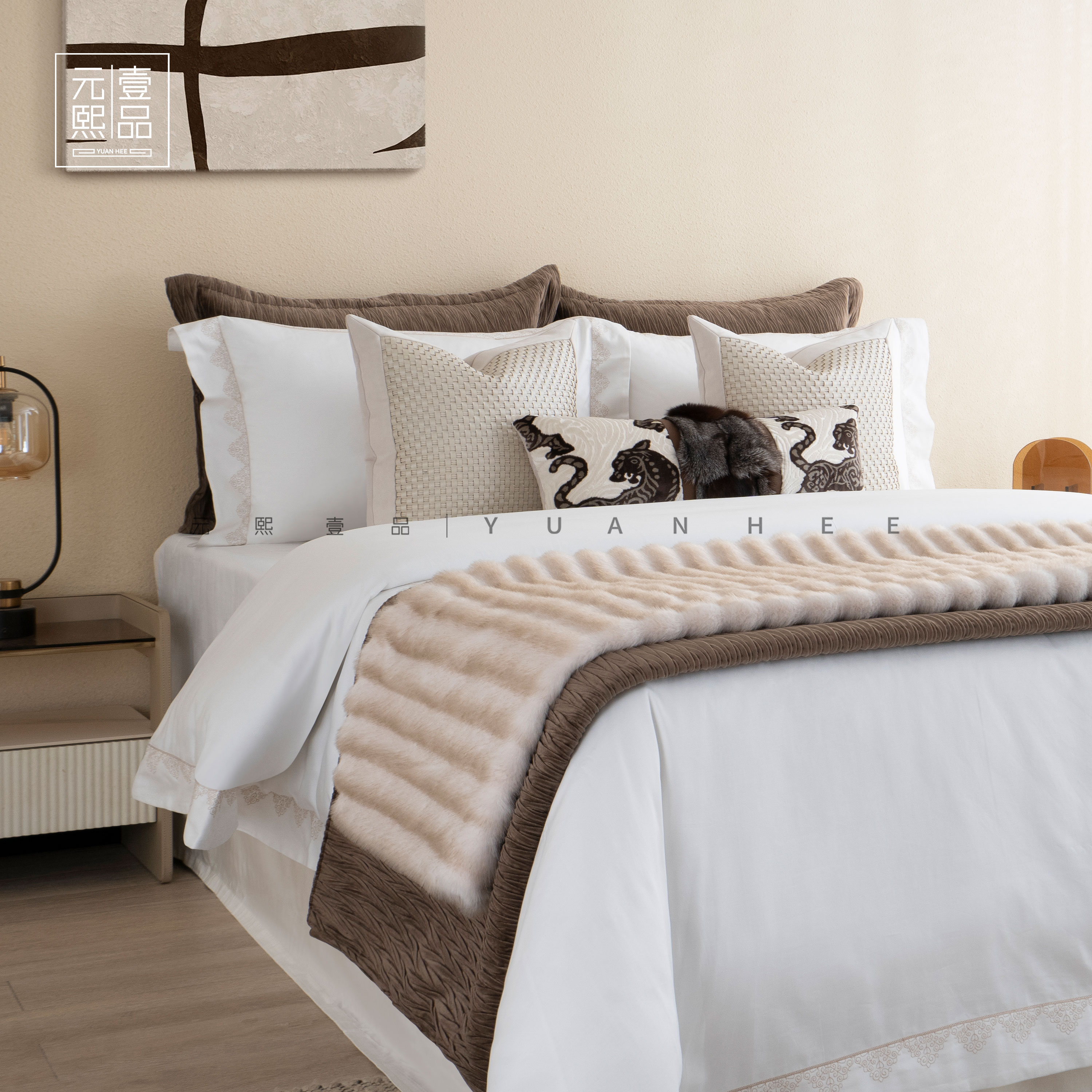 【轻奢风】家用床上四件套120支美国匹马棉绣花床单被套11件套