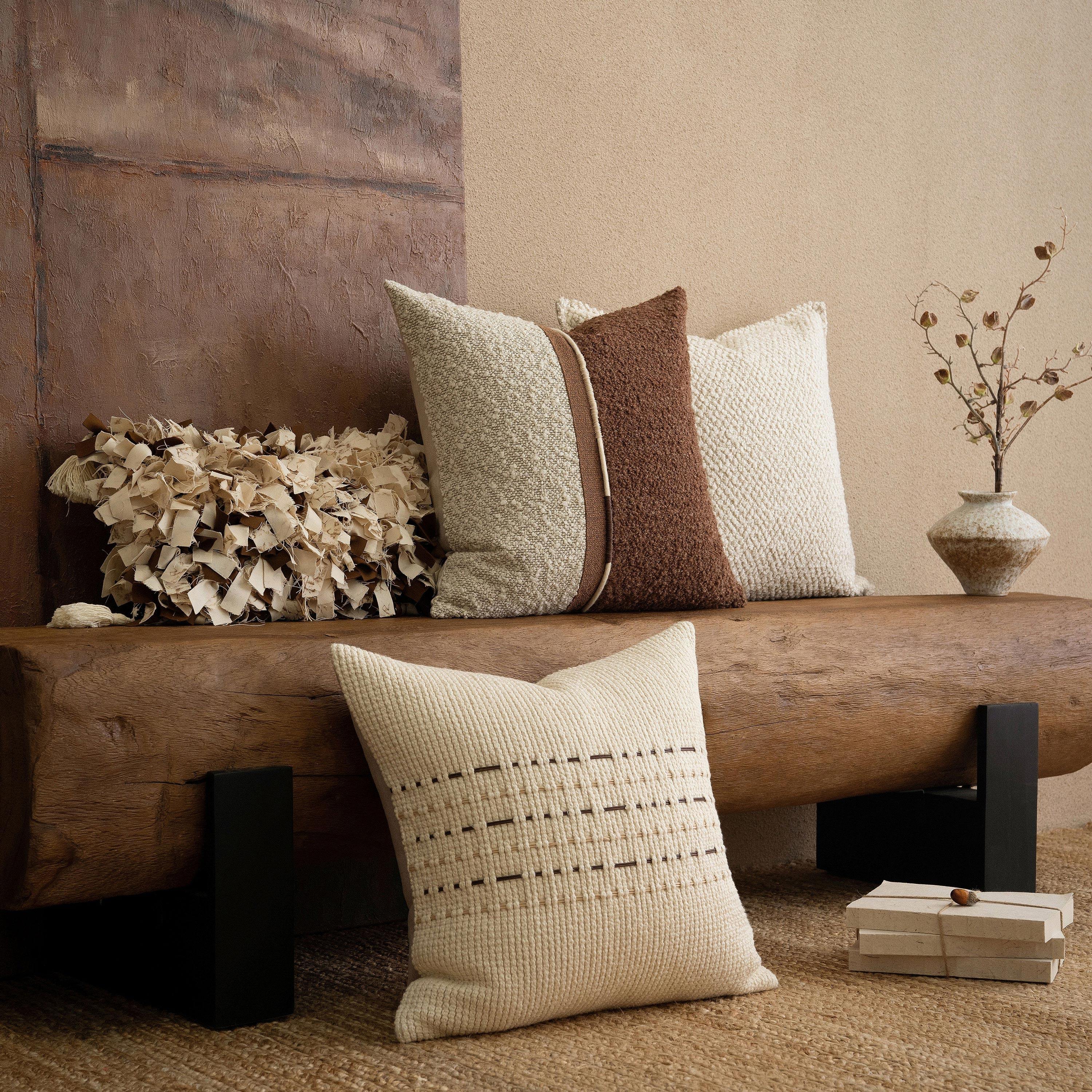 元熙壹品【中古侘寂风】米咖棉麻沙发抱枕手工穿绳靠枕别墅靠垫,居家布艺,靠垫/抱枕,淘宝优惠券,粉丝福利购,淘宝优惠卷