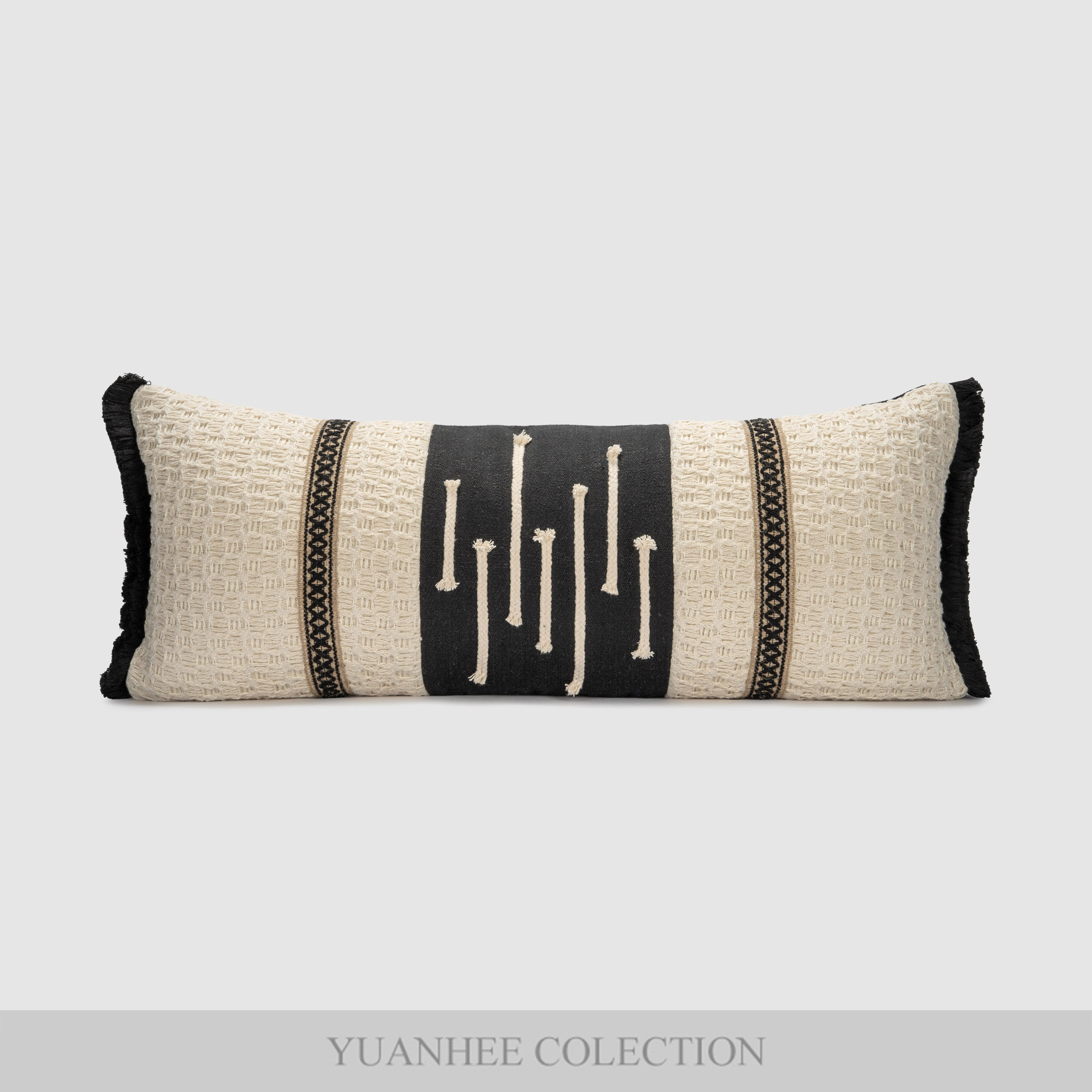元熙壹品【侘寂风】棉麻米黑色长腰枕酒店展厅沙发抱枕样板间靠枕,居家布艺,腰靠垫,淘宝优惠券,粉丝福利购,淘宝优惠卷