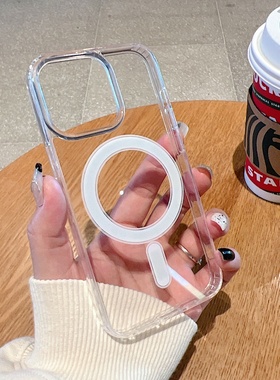 磁吸透明亚克力壳手机壳来图定制苹果15plus16proiphone12max1413