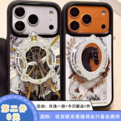 艺术感黑色修女翅膀黑白马磁吸支架适用苹果17promax手机壳iphone16新款 15pro女款 14pm全包保护壳