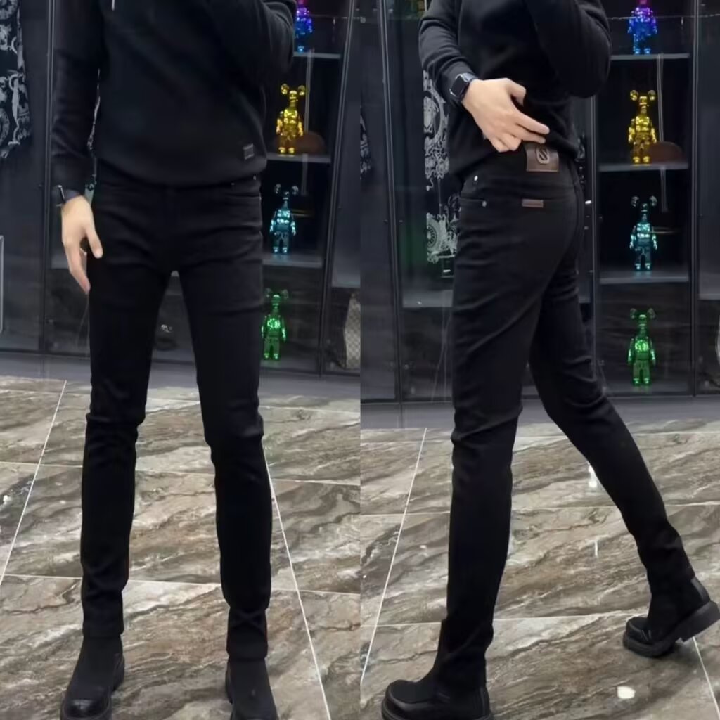 欧洲站秋季高端弹力牛仔裤男潮牌修身小脚裤韩版休闲裤男士长裤子