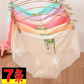 白色三角裤 莫代尔内裤 女竹炭纤维面料蕾丝边中腰都市无痕丽人大码