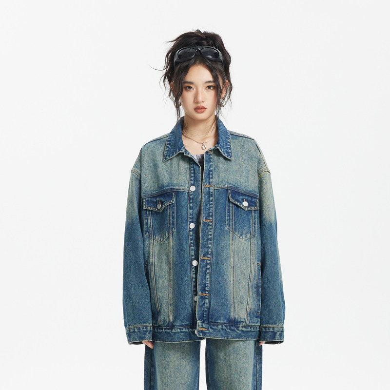ANSWERME模特图W350春款水洗牛仔夹克P175,女装短外套,新杭派391(FUSEEHO 391)