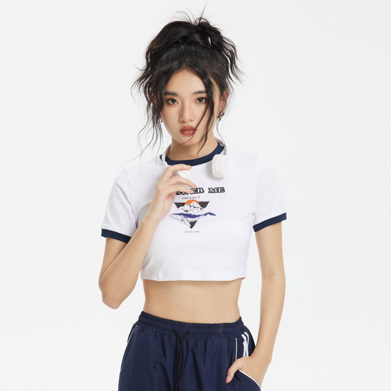 ANSWER ME 模特图 T134 夏款女装辣妹风短款T恤P40图片