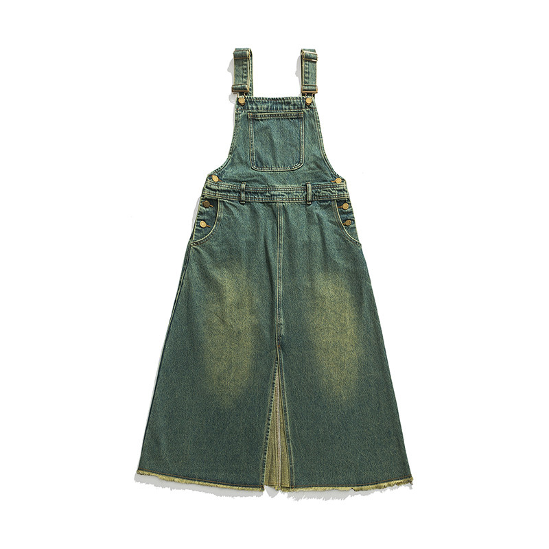 白底图Q03秋季水洗质感牛仔背带裙P125控价168，女装牛仔裤，新杭派391(FUSEEHO 391)