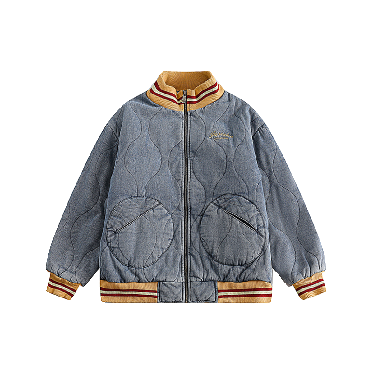 模特图MY129冬季牛仔夹克棉服P215控265,男装棉衣,新杭派391(FUSEEHO 391)
