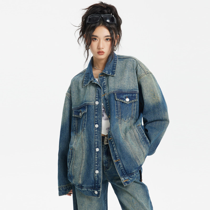 ANSWERME模特图W350春款水洗牛仔夹克P175,女装短外套,新杭派391(FUSEEHO 391)