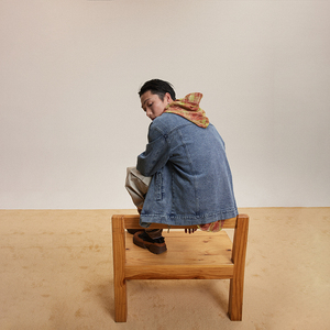 ANSWER ME 391 模特图 W438 水洗撞色牛仔夹克 P155图片