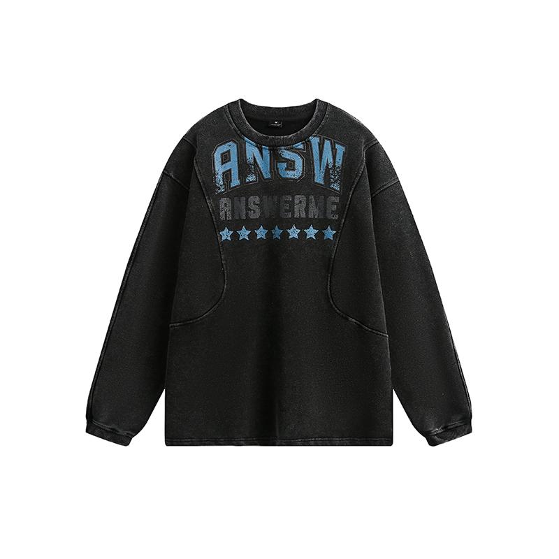 ANSWERME圆领印花卫衣W457P105,男装卫衣,新杭派391(FUSEEHO 391)