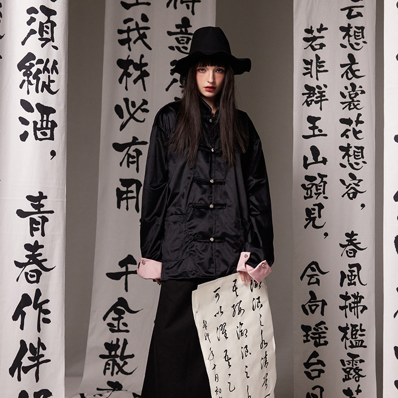 ANSWERME391模特图W405春季新中式撞色毛面衬衣P130控175,男装衬衫,新杭派391(FUSEEHO 391)
