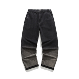 腿模图K360秋季水洗渐变裤腿牛仔裤P90控价128，女装牛仔裤，新杭派391