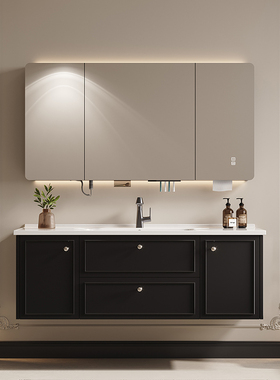 法式复古风陶瓷一体浴室柜组合卫生间洗手盆洗脸盆柜组合洗漱台盆