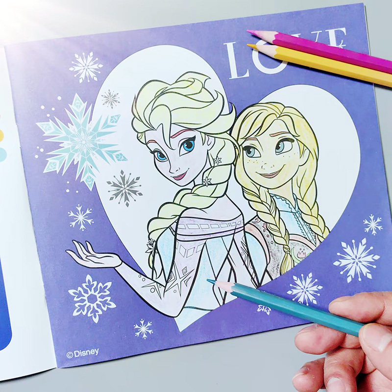 冰雪奇缘画画本儿童3-6岁涂色爱莎公主手绘4女孩早教益智填色玩具