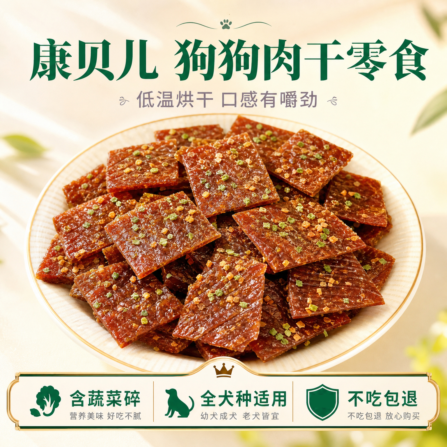 狗狗零食牛肉干果蔬肉片泰迪金毛成幼犬通用日常训练奖励正品包邮