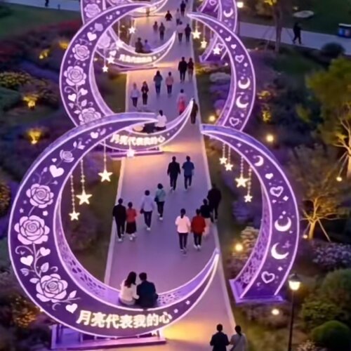 网红打卡大型月亮拱门景观雕塑户外景区露营地美陈装饰月亮拱门