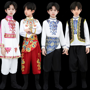 六一男童新疆舞演出服幼儿园维吾尔族舞蹈服小小古丽幸福鼓表演服