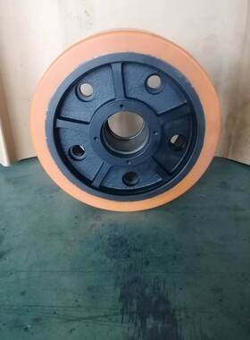 合力1.6吨叉车前轮载重轮子285*100-68-4孔 HELI承重轮PU包胶轮