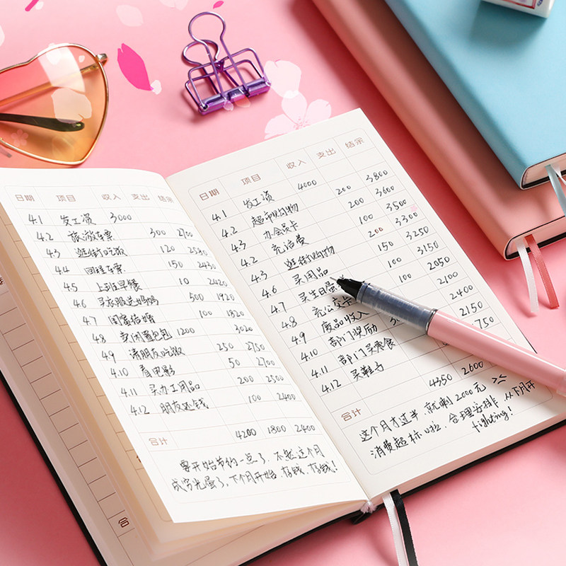 现金日记账本手帐小随身家庭理财笔记本花销册家用生活日常开支收入