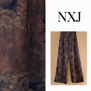 NXJ【锦衣玉食】微胖大码 高奢人丝麻阔腿裤长裤  260332
