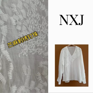 微胖大码 气少女 定为钉珠刺绣宽松版 衬衫 260355 NXJ 女 元