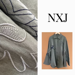 衬衫 NXJ 天丝亚麻刺绣宽松大版 微胖大码 260226 马上起飞