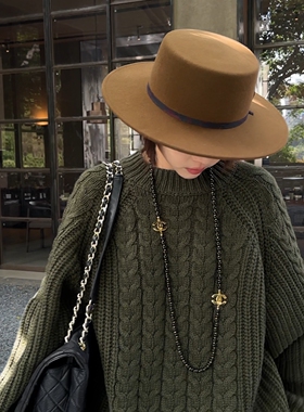 NXJ 【极光】 微胖大码 欧货羊毛圣诞配色宽松大毛衣 231137