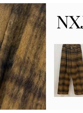 【沙漠落日】微胖大码 色织长毛加厚宽松大版阔腿裤 251126