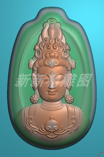 z552草图包邮原装精头菩萨椭圆正装坐观音挂件仿古兽头玉雕图浮雕