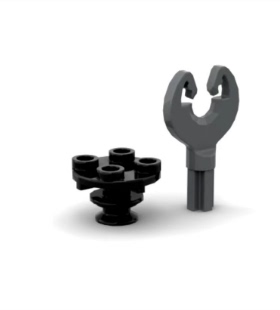 兼容乐高 40144 40145国产科技教育积木零件 2*2旋转平台带十字轴