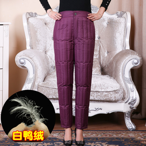 冬季女士护腰内胆中老年羽绒棉裤
