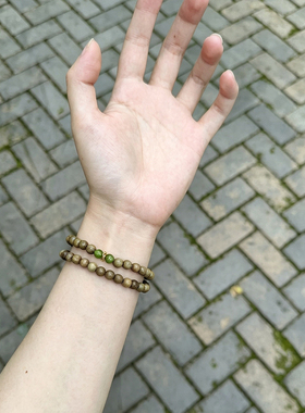 新中式绿檀木双圈手串