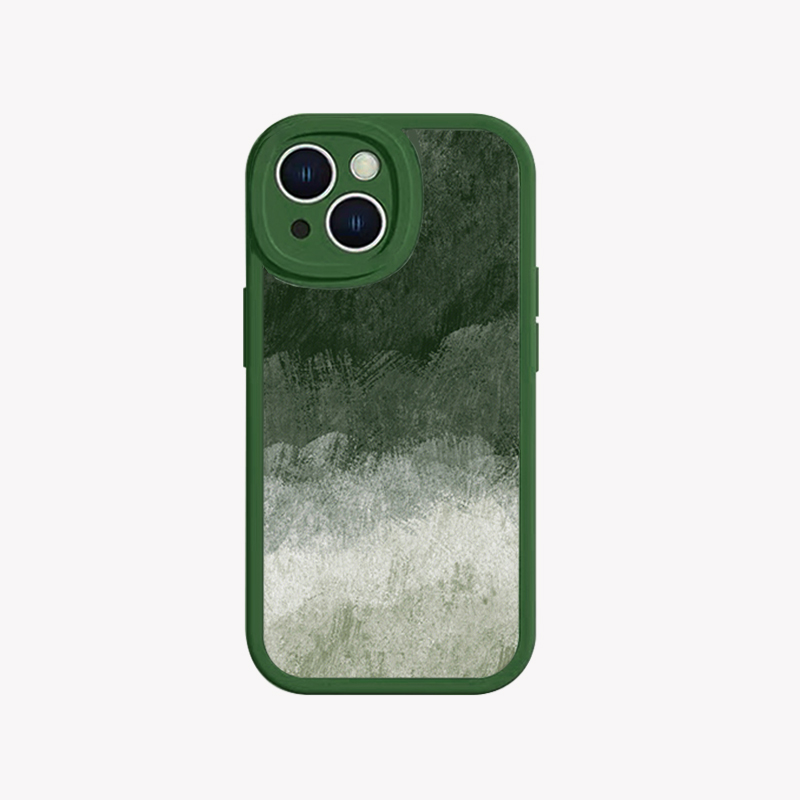 艺术墨绿海浪 适用iPhone15_16promax手机壳华为nova12小羊皮软OPPOreno9苹果13vivos18小众小米14畅享60