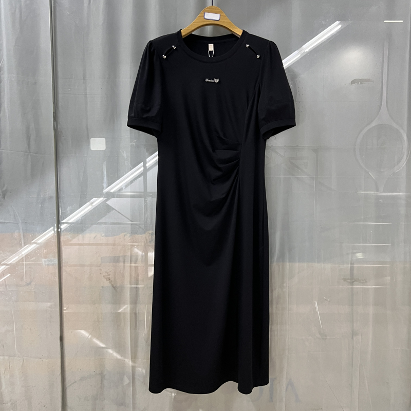 OSY-24X2038商场专卖2024夏时尚品质女装圆领法式优雅显瘦连衣裙-封面