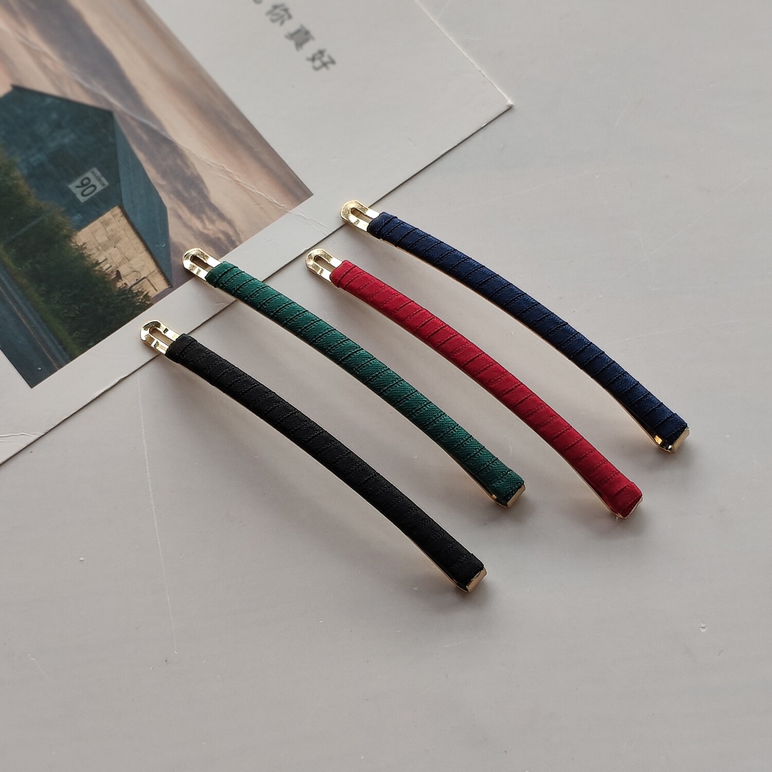 【满十元包邮】简约一字夹发卡韩式气质布艺缠绕刘海边夹发夹小众