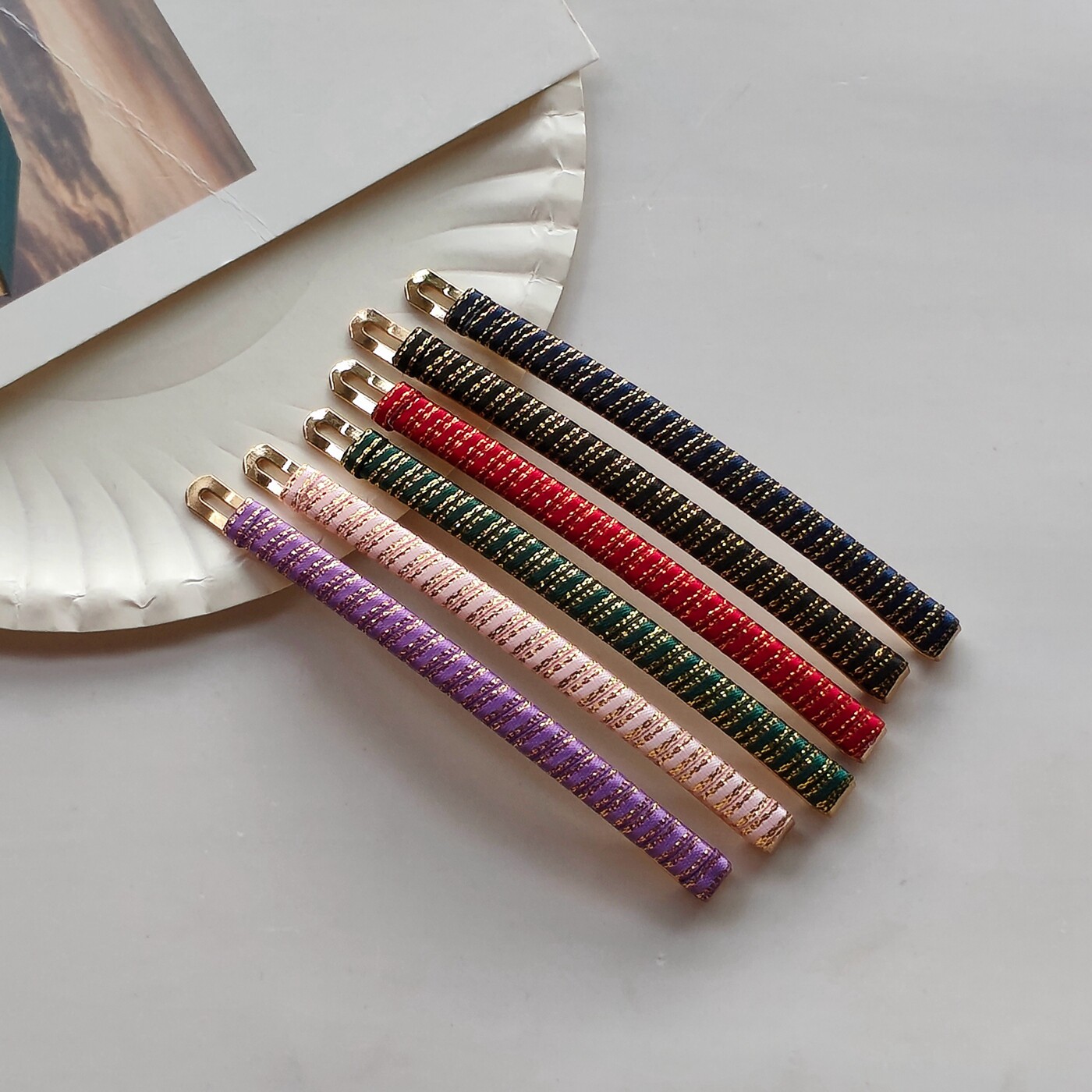 【满十元包邮】简约一字夹发卡韩式气质甜美刘海侧边发夹布艺缠绕