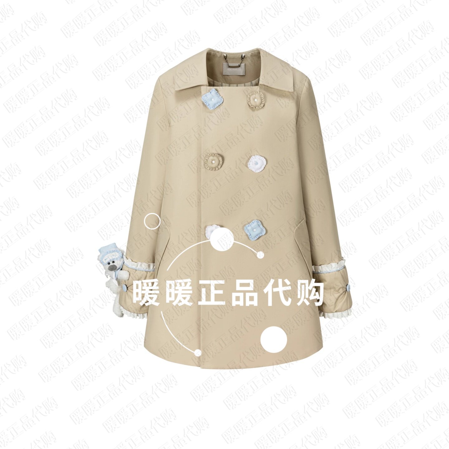 13DE 2026秋冬新款双排扣风衣裙甜美百搭中长款外套 2580