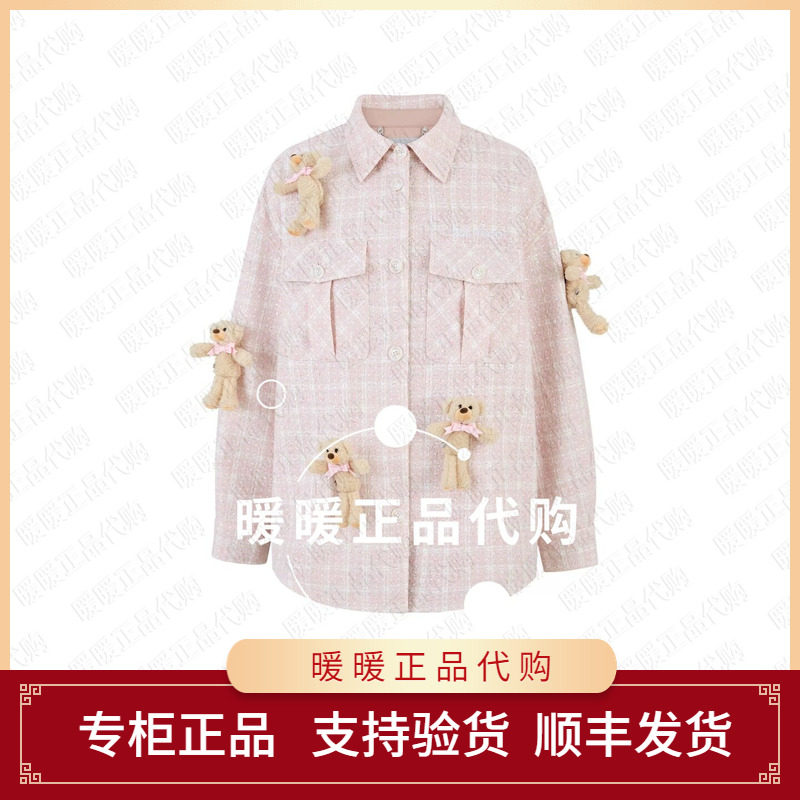 13DE 2026秋冬新款满身熊粗花呢格子长袖外套 2880