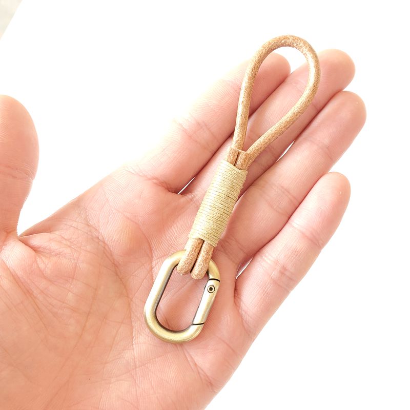 纯天然本色牛皮绳汽车钥匙扣编织圈链复古欧日韩包包挂件相机防丢