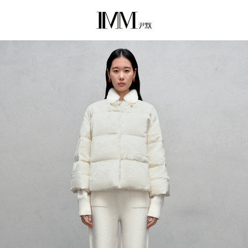 IMM尹默90白鹅绒水貂毛领羽绒服