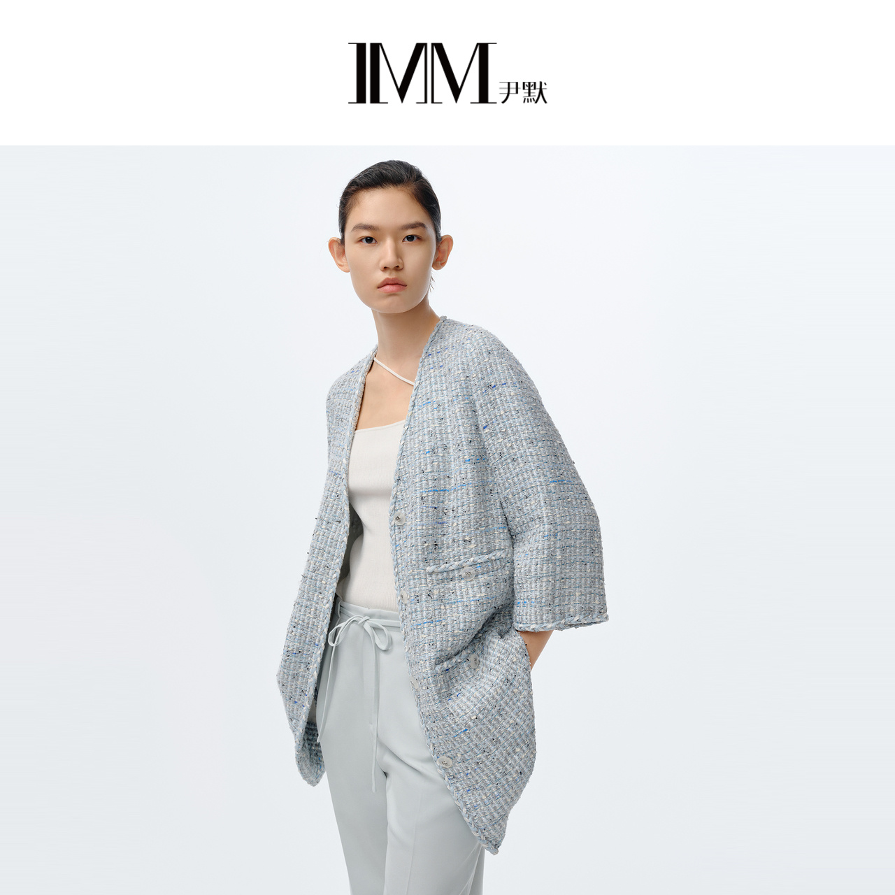 尹默连衣裙式廓形中长款外套