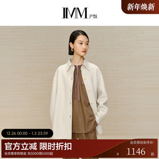 冬季 版 暖和时尚 通勤休闲羊毛衬衫 型外套 衬衫 IMM尹默女装