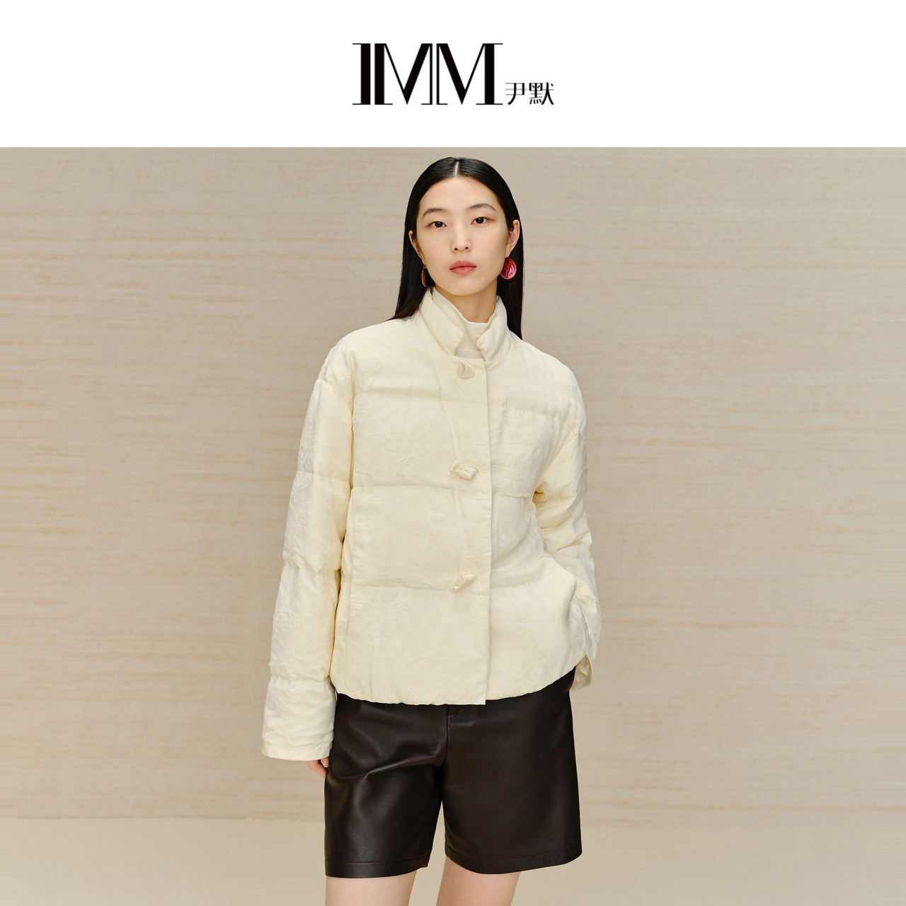 imm尹默提花白鹅绒羽绒服