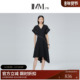 显瘦不规则连衣裙小黑裙夏 V领修身 醋酸系列 IMM尹默女装