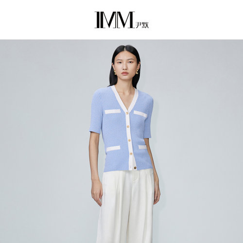 IMM尹默桑蚕丝开衫短款V领