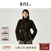 IMM尹默冬托斯卡纳羊羔皮毛一体新款 圆领宽松皮草外套女
